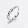 Anillos de Pareja Amor Eterno para Hombres y Mujeres Diseño de Nicho Ins Moda Corazón Ola Zirconia Anillo Apertura Ajustable