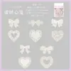 Paquete de Pegatinas Retro de Luz PET Fantasma Oscuro Serie de Notas de Encaje Blanco Tema de Encaje Bordado Simulado 20 Hojas