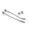 F136 titanio cono bola redonda cadena de eslabones puente de oreja clavo espiral interno varilla recta G23 aleación de titanio joyería para perforación clavo de cartílago de la oreja