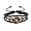 Merchandising de Anime Pulsera de Demon Slayer para Hombres y Mujeres, Versátil Pulsera Tejida de Piedras Temporales y Cuentas, Accesorio de Mano de Tanjiro