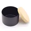 En Stock Lata de Metal de 16 oz Lata Sellada a Prueba de Humedad con Tapa de Madera Sintética, Lata para Vela de Aromaterapia, Caja de Hierro Tubo Recto de 16 oz