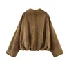 Bzl2026 Abrigo Cruzado de Suede con Textura Estilo Europeo y Americano para Mujer Primavera 82919 Color de la Foto Fuente de Fábrica