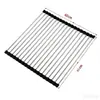 Alfombrilla de Silicona Aislante del Calor Manteles Individuales Base para Ollas Persianas Enrollables de Acero Inoxidable Escurridor Plegable Alfombrilla de Mesa Antiescaldaduras Doméstica Resistente a Altas Temperaturas