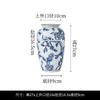Nuevo Estilo Chino Cejas Felices Jarrón de Cerámica Superior de Porcelana Azul y Blanca Porcelana de Alta Temperatura Arreglo Floral Hidropónico Sala de Estar Adornos de Cerámica Avanzado