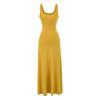 Vestido Chaleco Ajustado Sexy de Cuello en U Puro Deseo + Cárdigan de Punto de Manga Larga con Botones y Cuello Redondo Vestido Largo de Dos Piezas