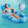 Novo Flutuador de Água Transfronteiriço Adulto Estampa de Folhas Cadeira Lounge com Orifício para Água Cama Flutuante Festa na Piscina Flutuador Inflável