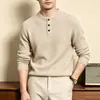Camisa de Punto de Manga Larga Dos en Uno Estilo Old Money Camiseta para Hombre, Nueva Moda Casual de Otoño Base de Hilo Floral Camisa Suéter