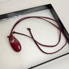 Corea del Sur Oni Ins Blogger con Collar Colgante Rojo Ankora para Mujer Nuevo Diseño Sentido Cadena Larga de Lana
