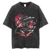 Camiseta Vintage Lavada Street Hip Hop Anime Dragon Ball Desenho Animado Estampada Gráfica Casual Algodão Verão Manga Curta