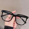 Internet Celebridade Black Frame Óculos Simples Moda Feminina Compatível com Miopia Anti-luz Azul Óculos Planos à Prova de Radiação para Homens