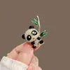Requintado Estilo Nacional Panda Bambu Broche High-end Feminino Nicho Design Sense Bonito Corpete Elegante Pin Roupas Acessórios