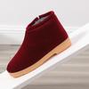 Zapatos de algodón hechos a mano para mujer, invierno, hogar, interior, para mediana edad y ancianos, madre, antideslizantes, suela gruesa, forro de felpa, cálidas, zapatillas de algodón, talón de bolsa para hombre