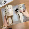 Medias Pantuflas Cerradas Estilo Francés para Mujer, Calzado de Verano para Exterior, Zapatos Slip-On de Suela Suave, Pantuflas de Verano al por Mayor para Mujer, Adecuadas para Combinar con Faldas