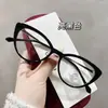 Armação de óculos para miopia estilo Academia Vintage armação olho de gato coreana armação de óculos de aro plano óculos lisos anti-azul masculinos óculos femininos