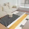 Tapete Simples de Veludo Cristal para Mesa de Centro para Uso Doméstico, Carpete Moderno para Sala de Estar, Sensação de Luxo Leve de Alta Qualidade, Tapete de Quarto ao Lado da Cama com Design Linear
