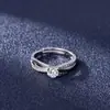 Anillo Clásico de Cuatro Garras Wish Hot Transfronterizo para Mujer Moda Europea y Americana Elegante Anillo con Circonita Incrustada Joyería