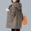 Chamarra Parka con Capucha para Mujer Invierno 2025 Nuevo Estilo Mamá Largo Medio Abrigo Cálido de Algodón Suelto Forro Polar Engrosado Chaqueta de Algodón