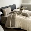 Juego de cuatro piezas de algodón cepillado, grado A, 100 hilos, 100% algodón puro, nueva colección otoño/invierno 2025, funda de edredón y juego de cama engrosados