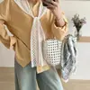 Nuevo Chal de Seda de Hielo Tejido para Verano, Chaleco Delgado Hueco de Cintura Pequeña, Camisa para Aire Acondicionado, Ropa de Protección Solar, Chal Pequeño, Versión Coreana