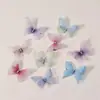 Popular Estilo Fada Ins Borboleta Grampo de Cabelo Camada Dupla Tridimensional Tecido Transparente Imitação Fada Hanfu Estilo Antigo Strass Acessório de Cabelo