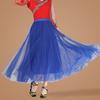 Traje de dança quadrada Novo traje de dança bordado de manga média Top de meia-idade e idosos Estilo étnico Traje de dança Traje de apresentação de verão feminino