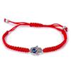 Comercio exterior venta caliente cuerda de mano trenzada ajustable de tirar palma de Fátima ojo hecho a mano siete secciones nudo plano pulsera de cuerda roja