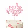 Topo de Bolo Decoração para Festa de Dia das Mães Transfronteiriço, Toppers de Papel Glitter Duas Cores para Mesa de Sobremesas, Artigos de Festa