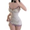 Campana de Viento Morada Fenghua Nostálgica Falda Floral para Cadera Camisón de Encaje Ropa Interior Sexual Transfronteriza Tirante Libre Artículos Sexuales