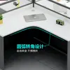 Escritorio de Oficina con División de Pantalla y Juego de Sillas para Dos o Cuatro Personas, Estación de Trabajo para Empleados de Empresa, Escritorio Dedicado para Computadora para Entornos de Oficina