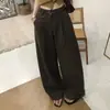 Nuevos pantalones de pierna ancha sueltos plisados de cintura alta estilo coreano para mujer, de nicho, corte holgado, adelgazantes, de pierna recta, hasta el suelo