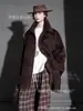 Abrigo de Lana de Alpaca Engrosado con Cuello Suelto, Abrigo de Piel Sintética para Mujer de Corte Amplio y Estilo Corto con Solapa, Nuevo Abrigo de Moda Invernal