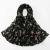Novo Lenço Longo de Chiffon Estampado Estilo Transfronteiriço Lenço de Cabeça Estilo Étnico Xale para Mulheres com Estampa Fresca e Ótima Queda