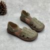 Sandalias de Cuero Puro Hechas a Mano Estilo Bosque Artístico Nuevo Estilo Verano 2026 para Mujer, Piel de Vaca de Primera Capa, Correa Única, Sandalias Casuales Versátiles
