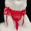 Tanga para Hombre de Encaje con Tira Calzones Ultra Delgados Transparentes de Tiro Bajo Calzones para Travestismo Set de Avión Jj