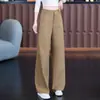 Pantalones de Otoño de Cintura Alta Pierna Ancha para Mujer Sueltos Rectos Casuales Adelgazantes Versátiles Caída Cubren Caderas 2026 Pantalones Largos