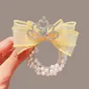 Tocado de Corona para Niños, Lazo Adorable para el Cabello con Pinza, Artefacto de Placa para la Cabeza con Bolas, Cuerda para Cola de Caballo, Cabello de Niña