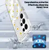 Funda para teléfono estilo caricatura japonesa de huevo frito con cara sonriente Galaxy S24 S25 Ultra simple linda transparente magnética dura