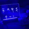 Base Luminosa de Tira Larga de Madera Maciza Tablero de Notas Acrílico Adorno de Luz Nocturna Pizarra de Escritura con Luz de Madera Graffiti Borrable