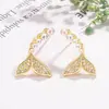 Diseño de nicho pendientes de cola de pez de perlas pequeñas pendientes de temperamento femenino simples pendientes de circón pendientes de alto sentido