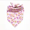 Toalla de saliva para mascotas con estampado floral pequeño transfronterizo, toalla triangular para mascotas, babero para perro, toalla de saliva para perro, se puede etiquetar en nombre del pelo