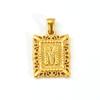 Collar de Letra de Acero Inoxidable Versátil Transfronterizo Europeo y Americano con Oro de 18K para Mujer, Colgante Único Cuadrado Geométrico Hueco, Venta al por Mayor en Stock