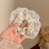 Lazo para el pelo de osito dulce, Cuerda para el pelo de estilo perezoso lindo, Gomita de terciopelo con lazo para mujer, Accesorio para el pelo de mujer