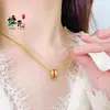 Loja de Ouro Mesmo Estilo Ouro Areia Ponto Dourado Diamante Rubi Lulu Tong Pingente de Colar Corrente de Clavícula Rosa Cintilante Luxo Leve Presente Exquisito