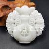 Jade Lantian Shuanglong Pingente de Jade de Aniversário Escultura Dupla Face Peixe Pequeno Wufu Pixiu Fivela de Jade Pingente de Muro Antigo Placa de Jade