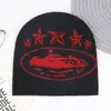Gorro Tejido Jacquard Europeo y Americano al por Mayor para Crucero Estrella de Cinco Puntas Cortavientos Cálido Otoño e Invierno Gorro tipo Pullover Hip-Hop Unisex