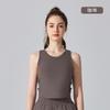 Ropa Interior Deportiva Nueva de Resistencia Media para Mujer, Larga para Viajar, Chaleco de Fitness, Almohadilla para el Pecho Integrada, Traje de Yoga a Prueba de Golpes