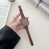 Correa de Cuero con Hebilla Ovalada de Piel Adecuada para Apple Watch 10 11 iWatch Correa de Cintura Ultradelgada