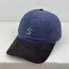 Gorra de béisbol de pana estilo japonés para otoño e invierno, bordada con la letra S, gorra de visera de pato con bloques de color, marca de moda, adecuada para cabezas grandes, hace que la cara se vea más pequeña, estilo para parejas