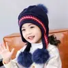Nuevo gorro lindo de estilo coreano para otoño e invierno, forrado de felpa, engrosado, gorro de punto cálido, protección para las orejas, gorro pullover a prueba de viento para ciclismo