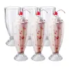 Taza de vidrio para té de leche engrosada taza de jugo taza de helado taza de bebida taza de cerveza rayas verticales vidrio 380ml